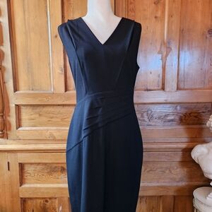 Kenneth Cole Reaction Black V-Neck Midi Sheath Dress